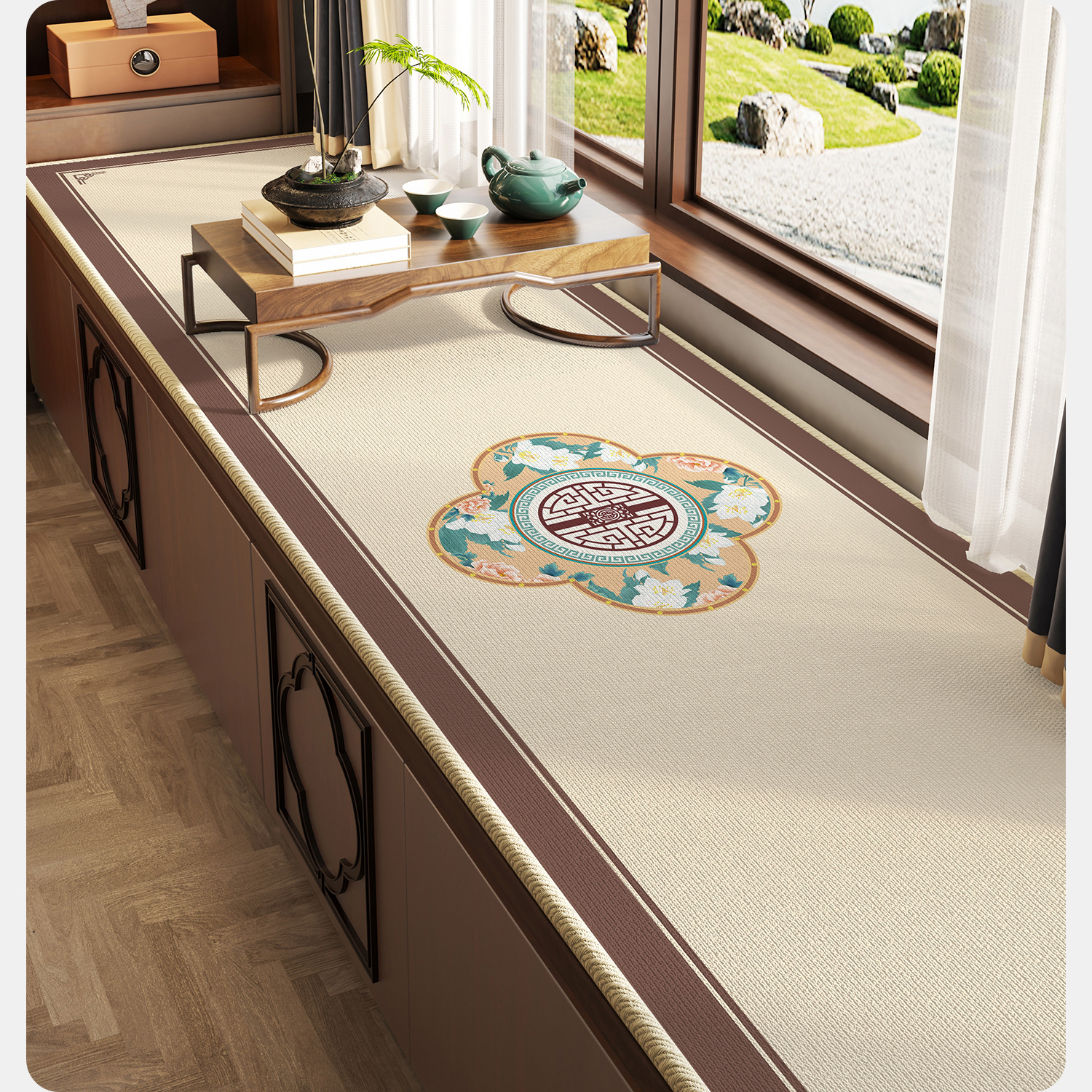 速发新中式飘窗垫室台垫2025新款四季通用台垫子卧窗地式毯坐垫