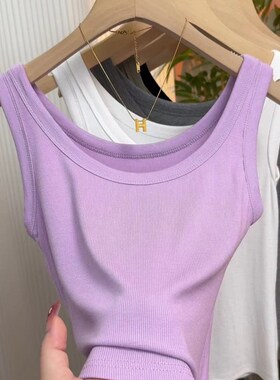 速发士吊季运搭夏带性感外穿白色设计感百动打底背心