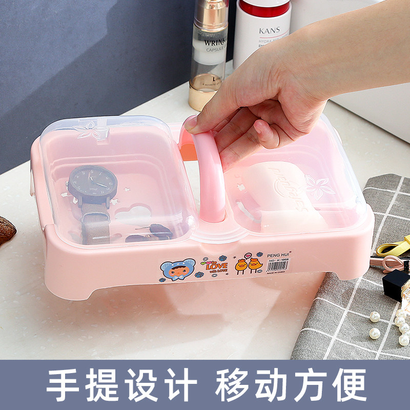 速发翻盖肥皂盒双一香皂盒家用衣盖盒子双层大号沥水洗带皂盒两个