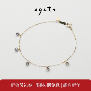 新年礼物agete/阿卡朵【中国限定】12月诞生石坦桑石梦想成真手链