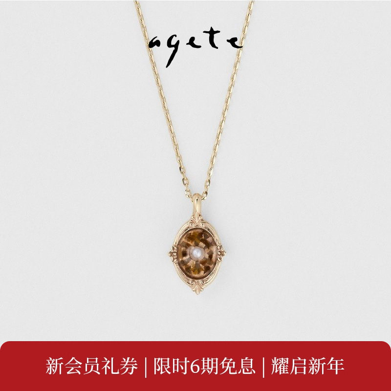 新年礼物agete/阿卡朵【傍晚】马赛克工艺珍珠项链