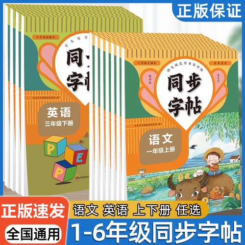 人教版语文字帖一二三年级四五六年级同步字帖临摹初学练字帖一年级二年级三小学生练字帖四五六字帖上册下册语文生字同步写字练字