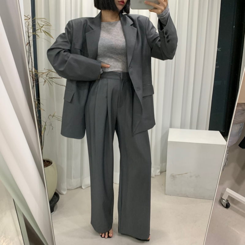 KOREA 高腰慵懒垂坠感阔腿拖地款通勤百搭显瘦显腿长西装裤女,女装/女士精品,西装裤/正装裤,淘宝优惠券,粉丝福利购,淘宝优惠卷