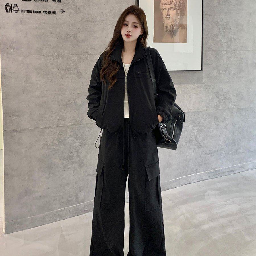 实拍~大码女装美式夹克立领外套工装半身裙+显瘦长裤设计感套装,女装/女士精品,大码套装,淘宝优惠券,粉丝福利购,淘宝优惠卷