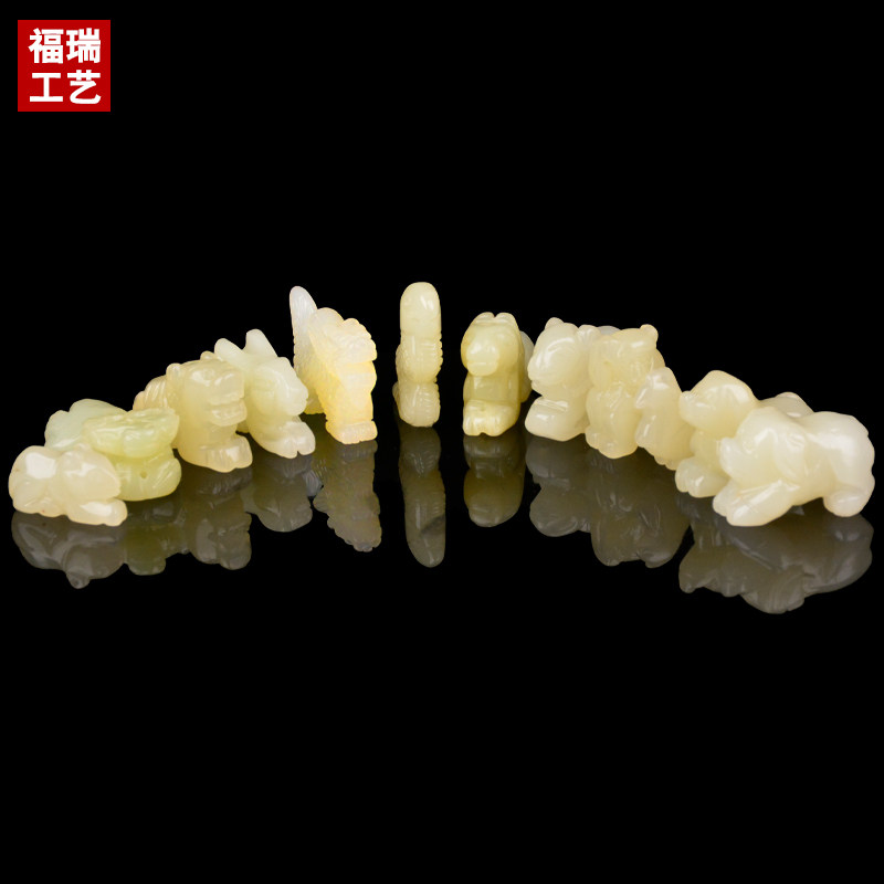 新品十二生肖随葬陪葬下r葬丧葬用品天然玉石骨灰盒前摆件包邮殡