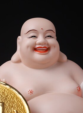 新品富贵吉祥弥i勒大肚笑佛弥勒佛像大师陈戴茹送礼礼品陶瓷摆件