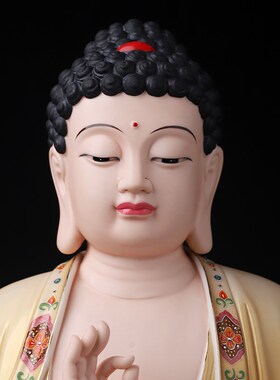 新品陶瓷讲法如来古衣彩t佛像阿弥陀佛释迦牟尼佛大师林建平摆件