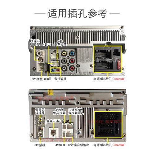 速发飞歌导航尾线插头4针USB线6针倒车AUX音视频输出入26针电源喇