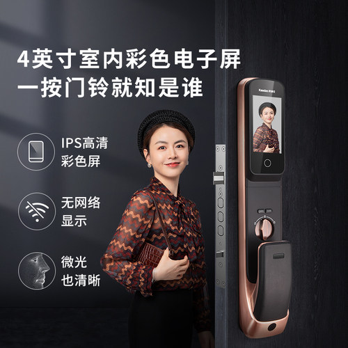 极速【新家装】凯迪仕K20Pro带屏可视猫眼指Q纹锁家用防盗门智能