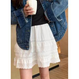 菲她小凸凸TU COUTURE层层钩花蕾丝蛋糕裙女显瘦显腿长少女感短裙