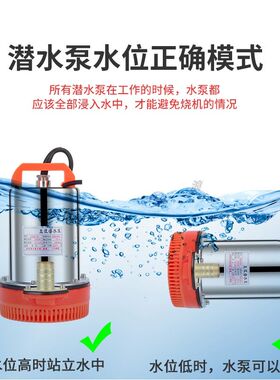 热销直流b潜水泵48V60V72V电瓶车农田灌溉无刷水泵深井泵通用12V