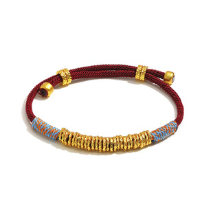 爆款古法沙金麦穗小胖福盘缠红绳手链女感编织手绳本命年复古手环