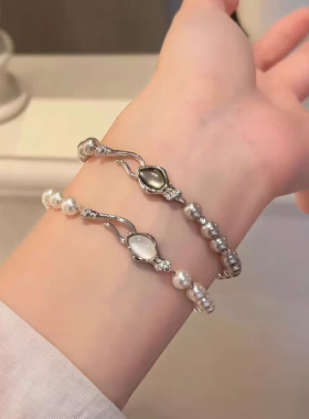 爆款灵蛇贝母珍珠手链女生感手串轻奢小众设计感串珠手饰