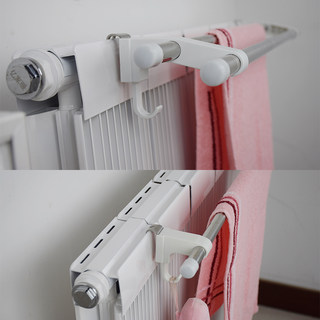 插挂式暖气片晾衣架杆子钢板式多功能挂架不锈钢管衣杆毛巾杆