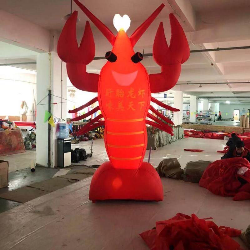 新款新款充气小龙虾卡通气模模型盱眙龙虾子气球开业定制夜光龙虾