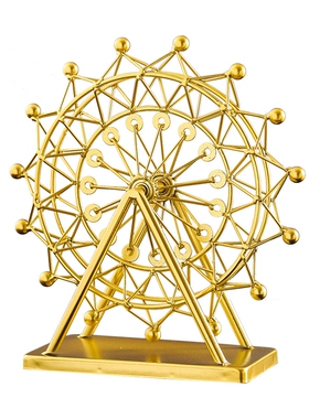 极速厂家2023新款北欧insy铁艺摩天轮摆件创意可旋转摩天轮模型客