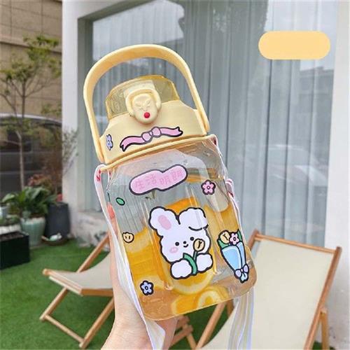 极速1200cml Large Capacity Water Bottle Straw Cup Transparen