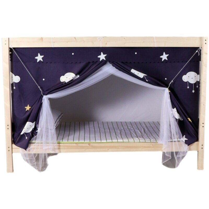 极速宿舍床帘f蚊帐一体式学生上铺下铺男生寝室遮光布床幔防尘顶