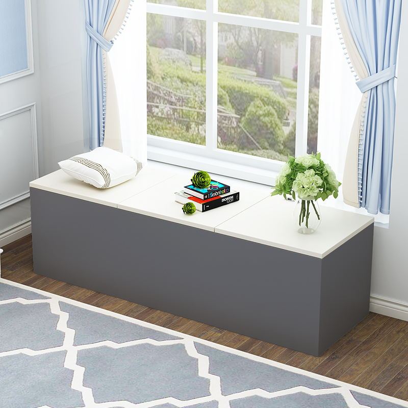 极速定制简d约阳台上翻门飘窗柜可坐储物柜榻榻米床边夹缝柜多功