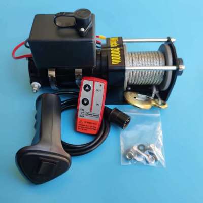 极速新品厂销车载电动绞盘汽u车绞盘车载小D吊机电动吊车越野1224