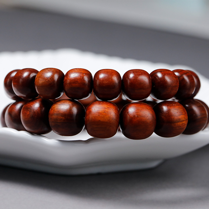 极速自然小叶紫檀老型桶珠 工艺搭配 diy小叶紫檀佛Y珠手串男女情