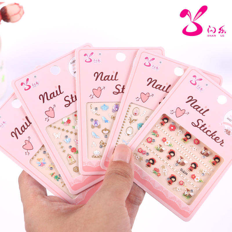 极速脚趾甲礼物儿童假指甲贴片美甲小孩成品手贴手甲小.朋友可爱