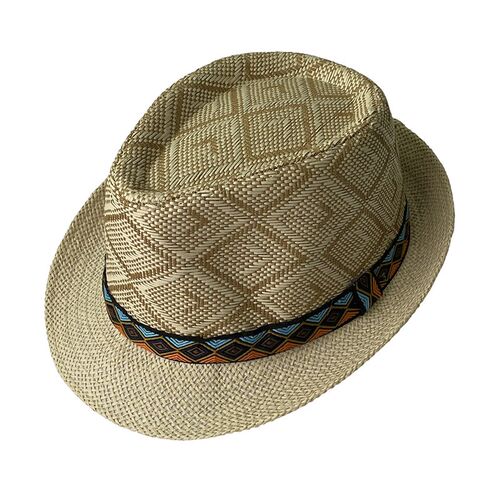 极速Straw hat for mens retro jazz hat for oOld hat for ethn