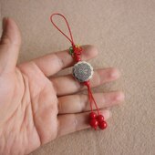 极速民族风c饰品复古背云小吊坠红色吉祥喜庆挂坠礼品盒坠子手机