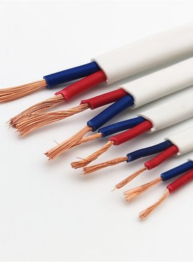 极速纯铜RVVB白护套线电线电缆线BVVB2芯05/0.K75/1/1.5/2.5平方