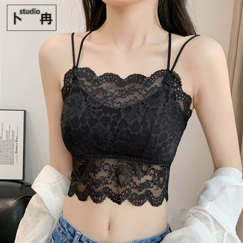 新品蕾丝吊带背心女内搭带胸垫防走光抹胸网红爆款美背Z内衣文胸