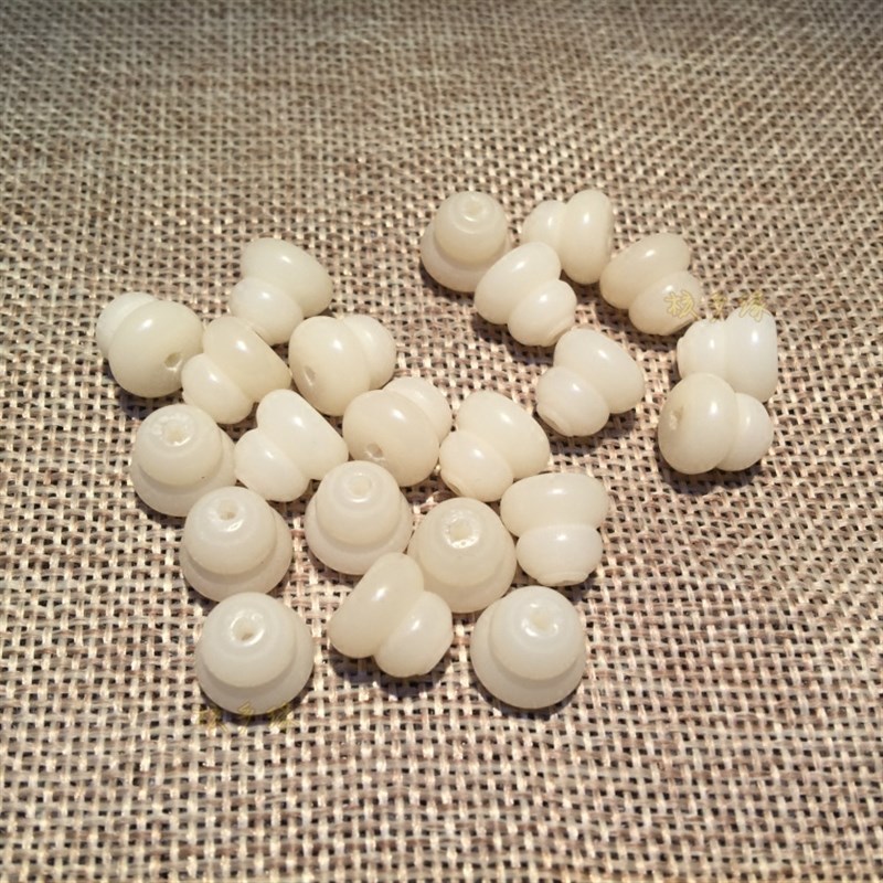 极速白玉菩提根竹节灯笼葫芦水滴苹果圆桶珠1M08颗白色圆珠diy手