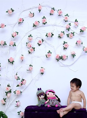 极速厂家厂家f仿真玫瑰花藤白色发泡藤树藤玫瑰藤条洋牡丹花藤婚