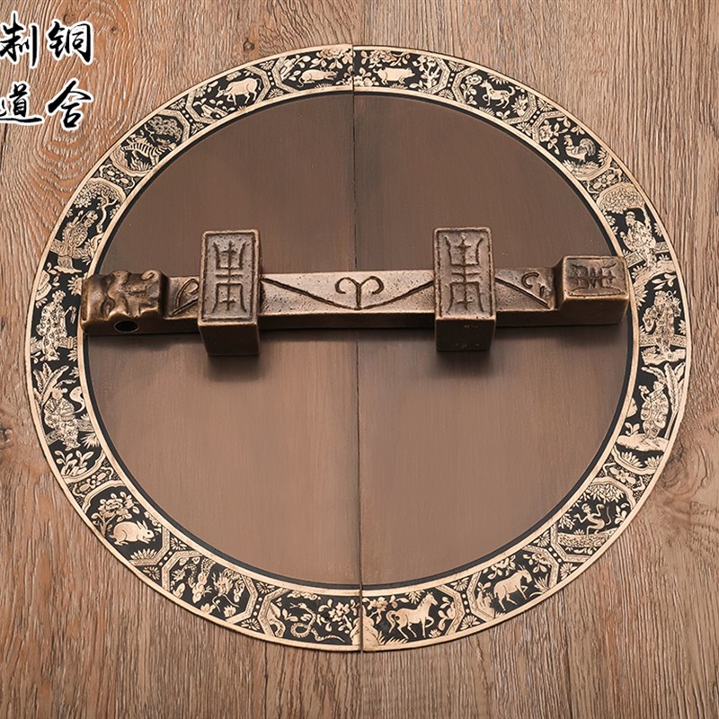 极速仿古中式大门加厚纯铜大门栓插销双开门门扣T门闩全铜拉手门