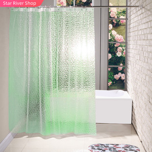 极速Waterproof 3D Shower Curtain With 12 Hooks BathinYg Shee