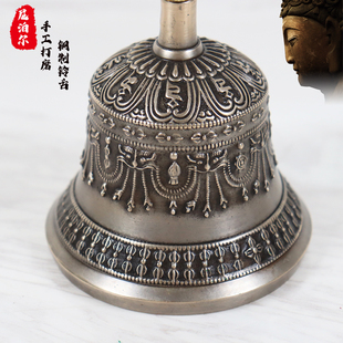 极速尼泊尔手工做旧仿古雕花y五股金刚铃杵藏传密宗法器纯铜铃铛