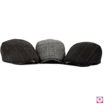 极速UK Mens gFlat Cap Beret herringbone Newsboy Bakerboy Hat