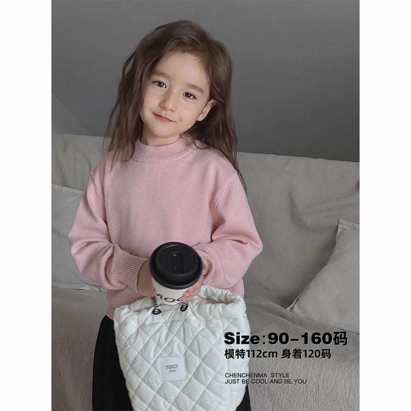 极速辰辰妈实穿主义女童秋装针织毛衣长袖洋派时O尚百搭打底衫473