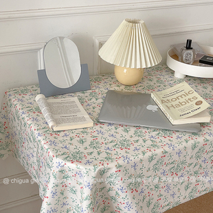 极速ins风法式碎花桌布复古z餐桌宿舍茶几圆桌台野餐布少女拍照背