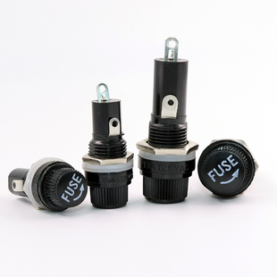 玻璃管 保险管座 熔断 6X30MM 保险丝座 极速黑色旋钮FUSE