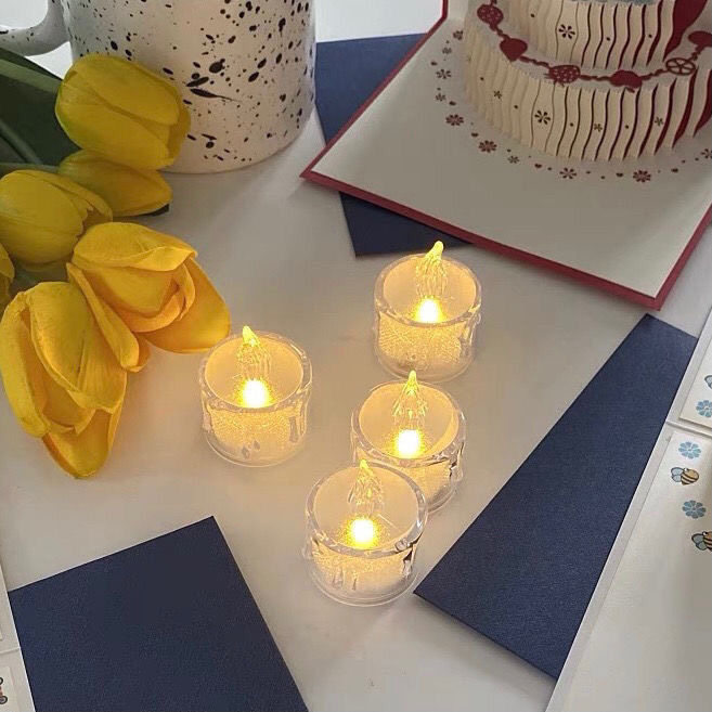 新品求婚告白仿真迷你蜡烛灯生日装饰场I景室内布置氛围拍照道具