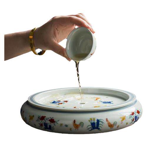 极速保阳景德镇斗彩鸡缸杯套装茶具小套装2M人陶瓷家用干泡茶盘储