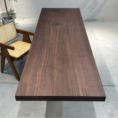 北美黑胡桃木大板茶桌餐桌定制转角电脑桌书桌台面桌板实木桌面板