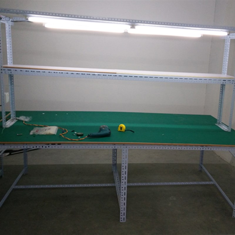极速角钢桌子角钢货架 防静电工作台F 深圳货架打包台操作台 木板