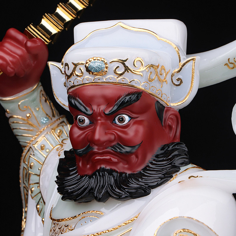 极速汉白玉赵公明财神像r家用供奉招财武财神赵元帅摆件骑虎赵玄