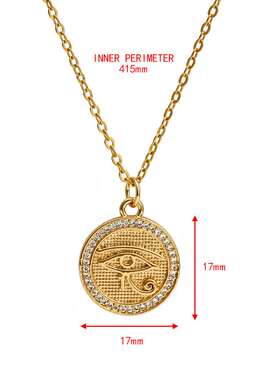极速Lucky Eyhe Copper Turkey Evil Eye Round Pendant Necklace