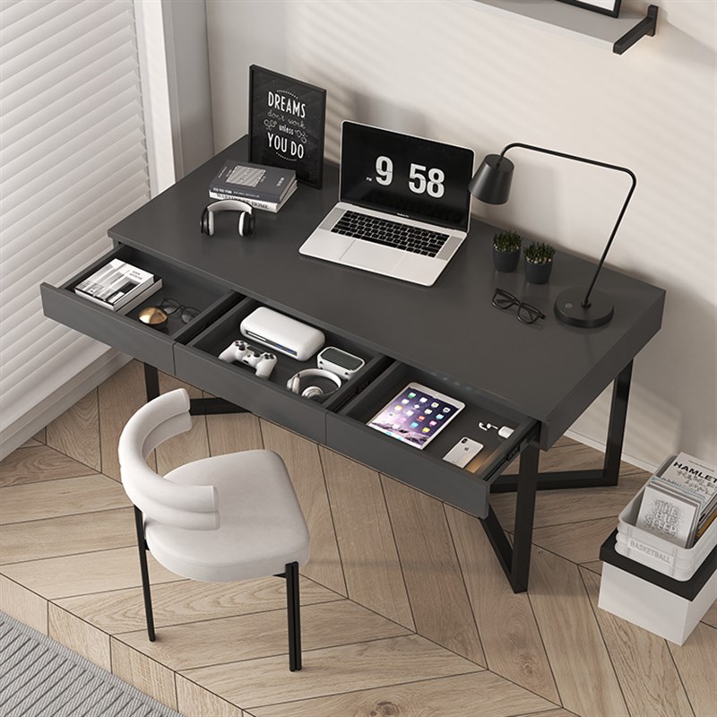 极速轻奢现代书房书桌家用卧室实木写字K台学生学习桌客厅办公桌