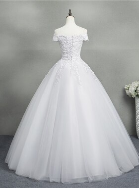 极速ZJ9145  new White Ivory Elegant BallK Gown Off Shoulder