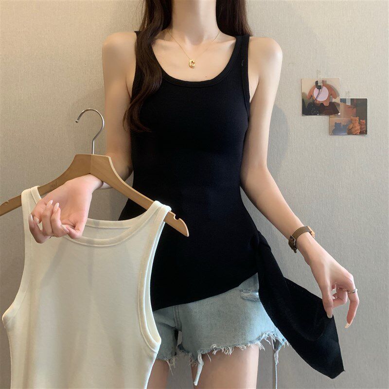 新品大码针织吊带背心女内搭夏季2025新款显P瘦中长款外穿无袖上