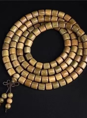 新品正宗绿檀沉香檀香木手串108颗老型桶珠佛珠手链子8Ymm男女情