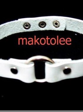 极速白色男士皮项链个性大环项圈韩版真皮颈链铆钉纯W牛皮潮脖链